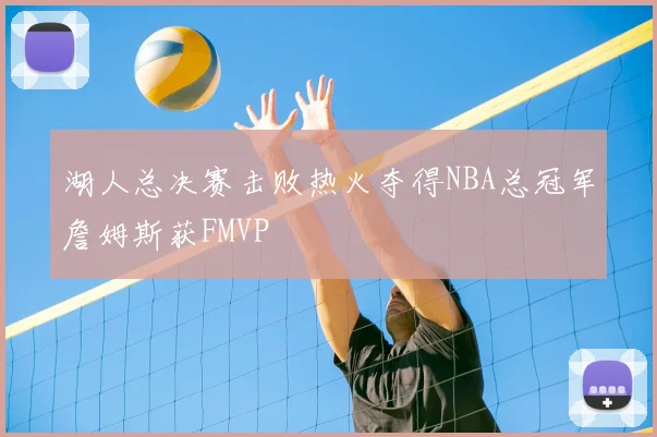 湖人总决赛击败热火夺得NBA总冠军詹姆斯获FMVP